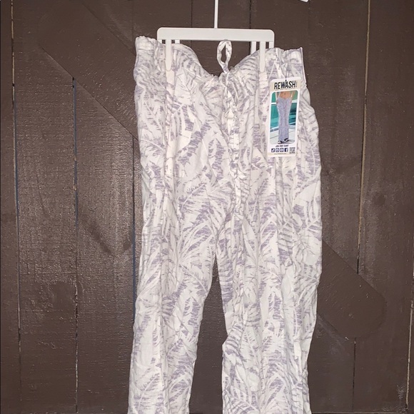 Rewash Pants - Rewash White and Purple Boot Cut Pants